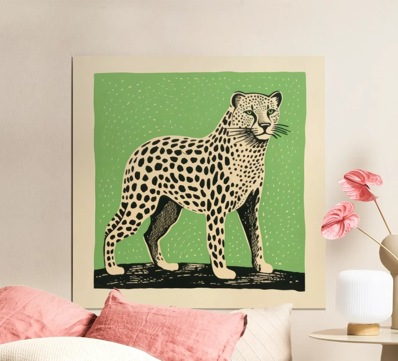 Guépard vert poster de Minimal Animal Art
