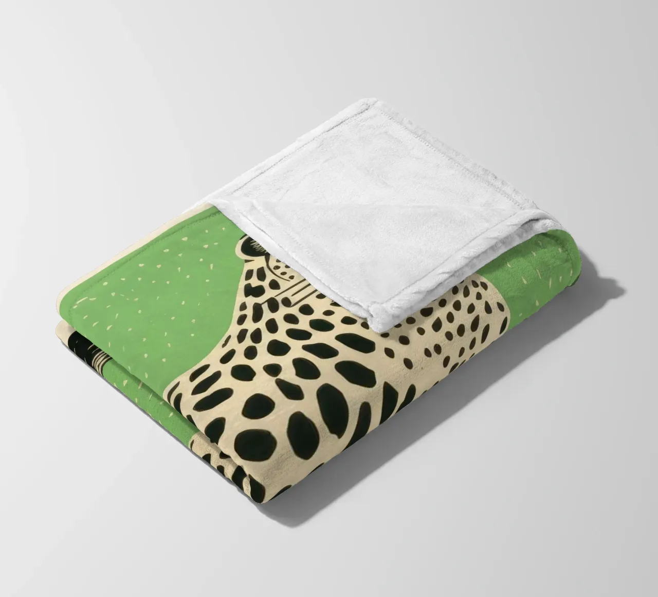Ghepardo verde 2 coperta in pile da Minimal Animal Art