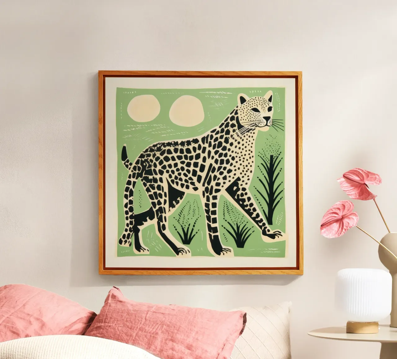 Ghepardo verde plexiglass da Minimal Animal Art