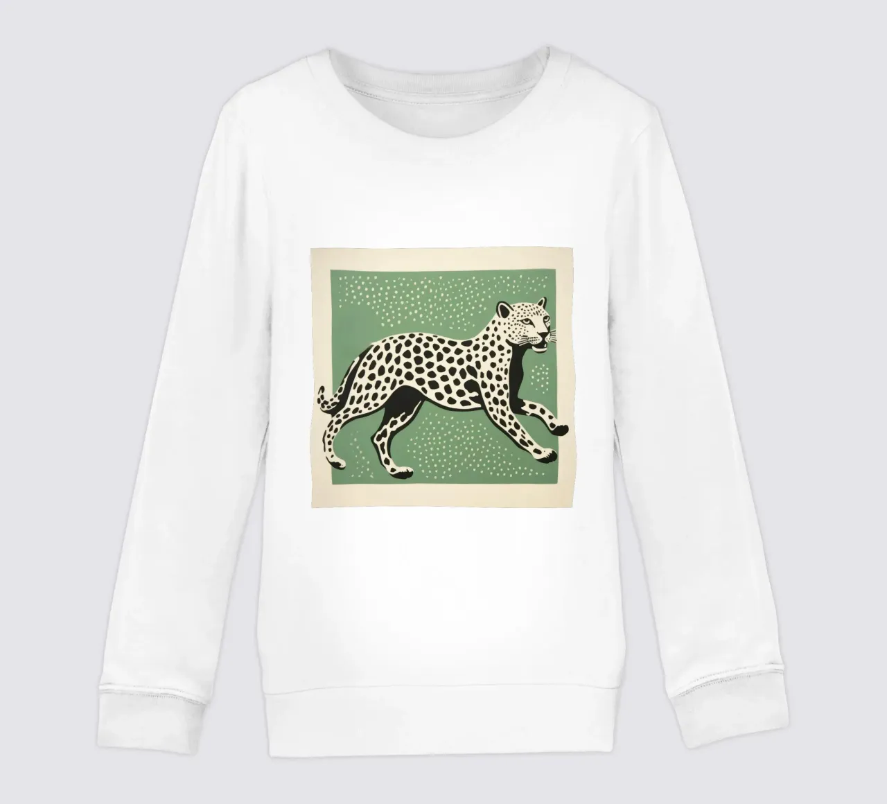 Ghepardo verde 4 felpa bambino da Minimal Animal Art