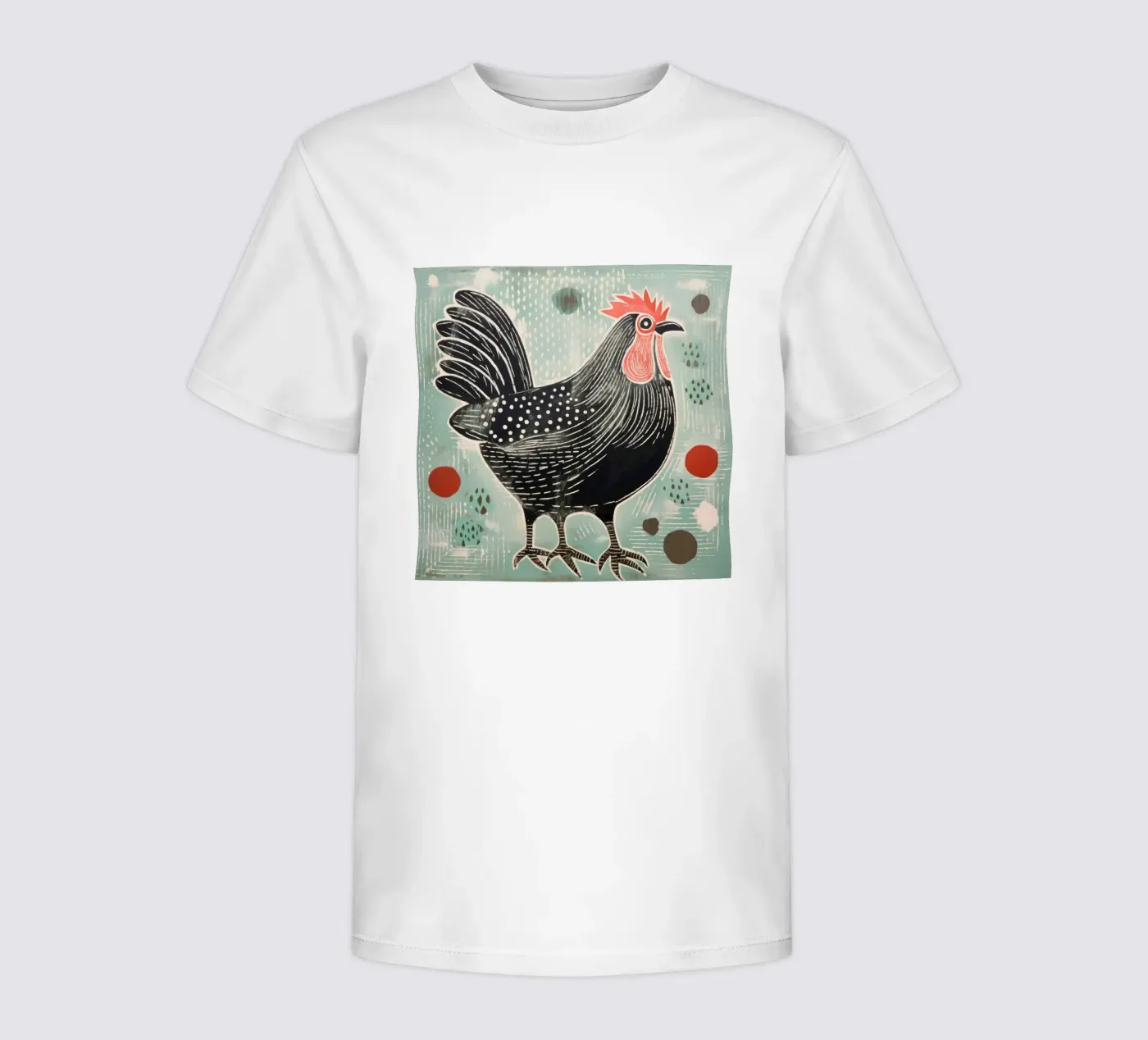 Pollo verde t-shirt bambini da Minimal Animal Art