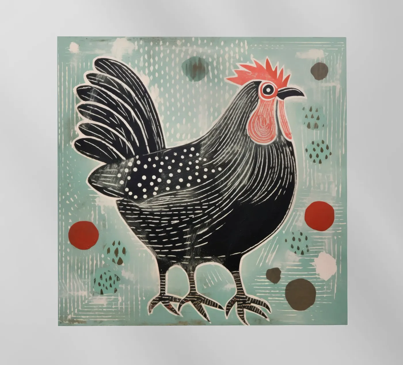 Pollo verde pellicola backlit da Minimal Animal Art