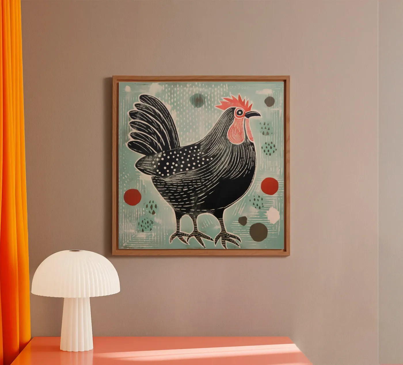 Pollo verde pannello forex da Minimal Animal Art