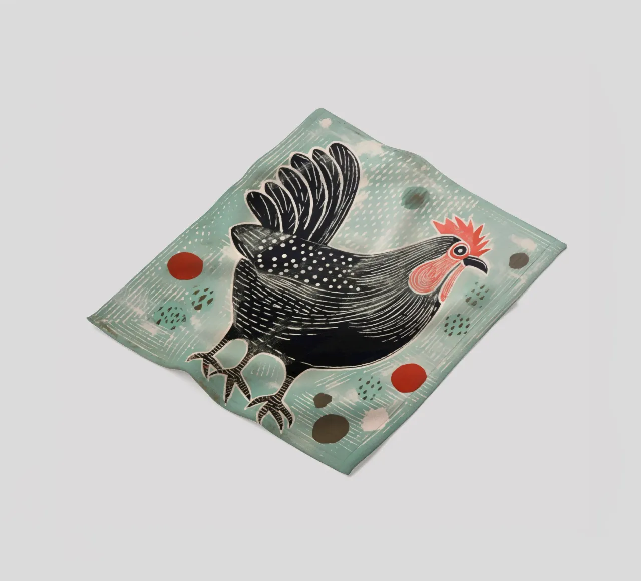 Pollo verde 1 coperta in pile da Minimal Animal Art