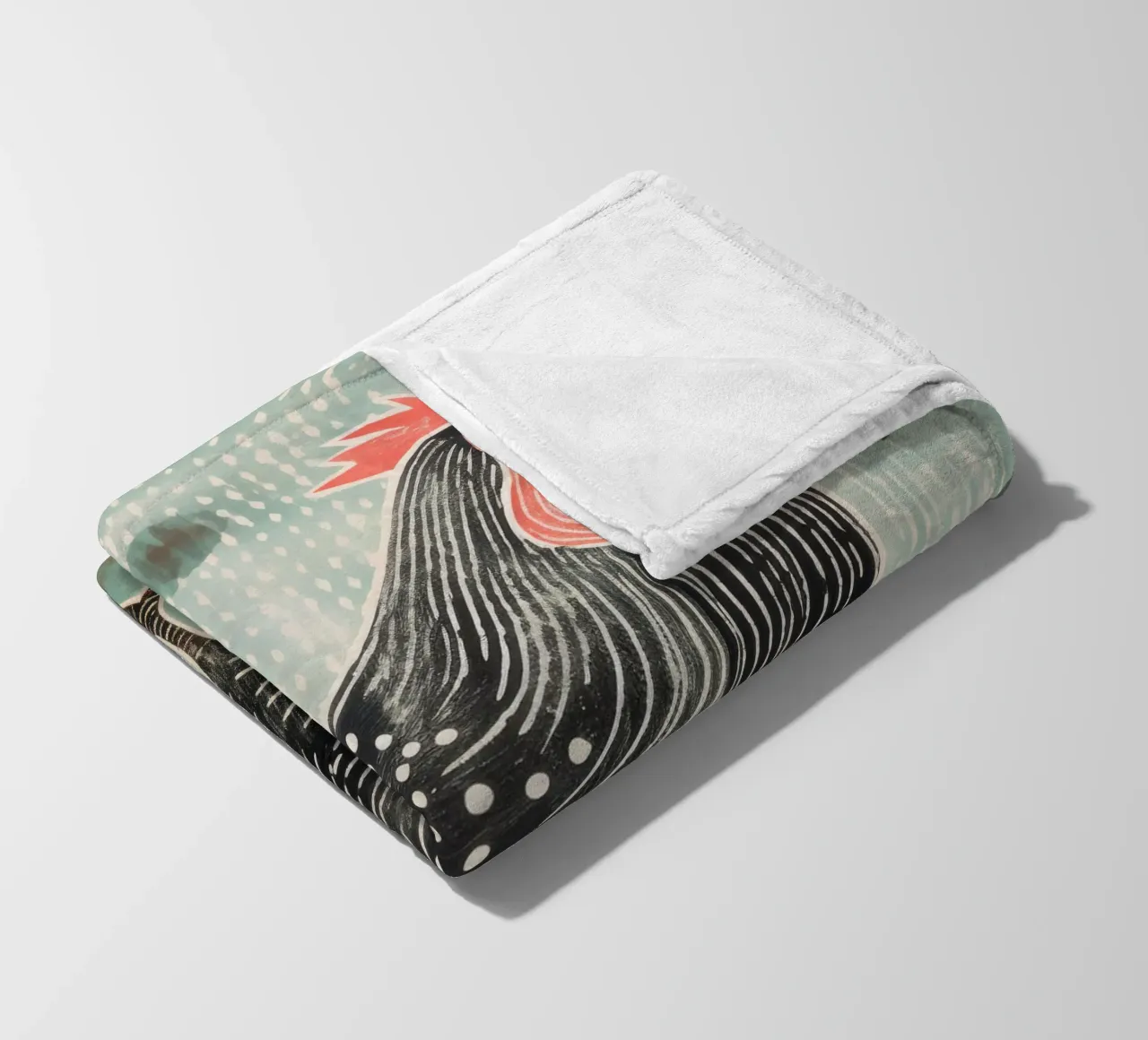 Pollo verde 1 coperta in pile da Minimal Animal Art