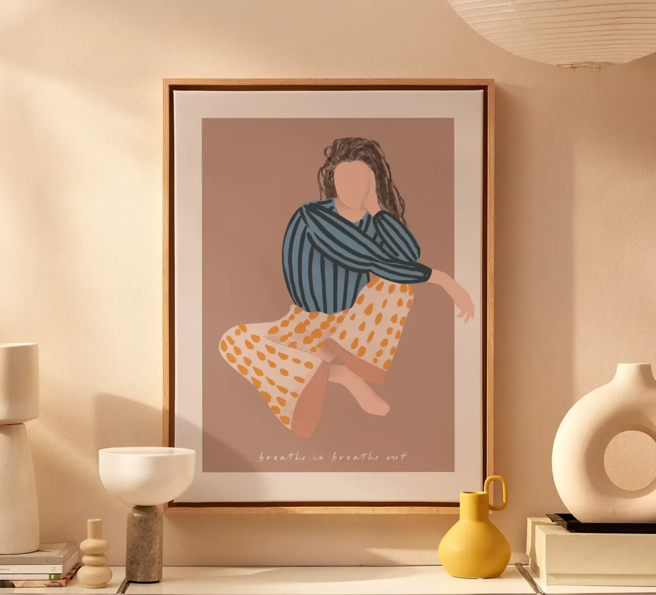 Breath In Breath Out canvas with Floater frame by treechild