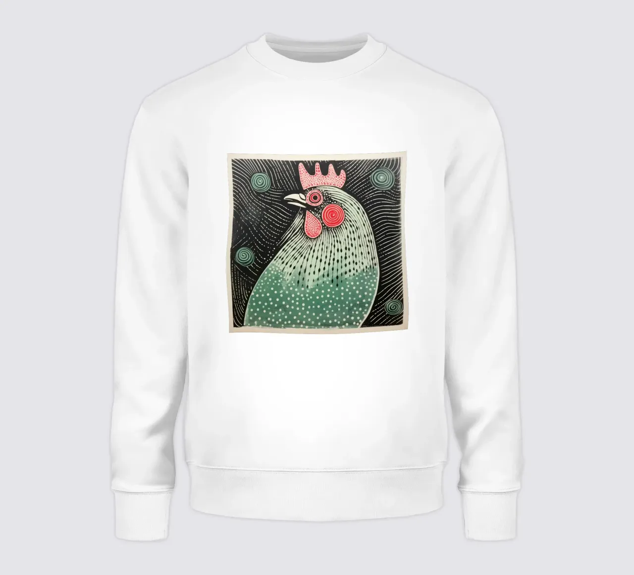 Pollo verde 2 felpa da Minimal Animal Art