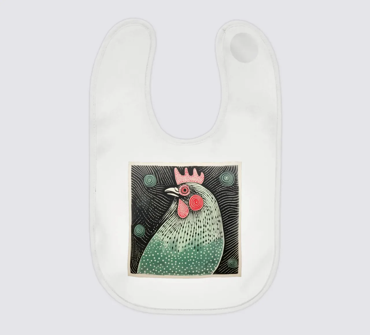 Pollo verde bavaglino da Minimal Animal Art