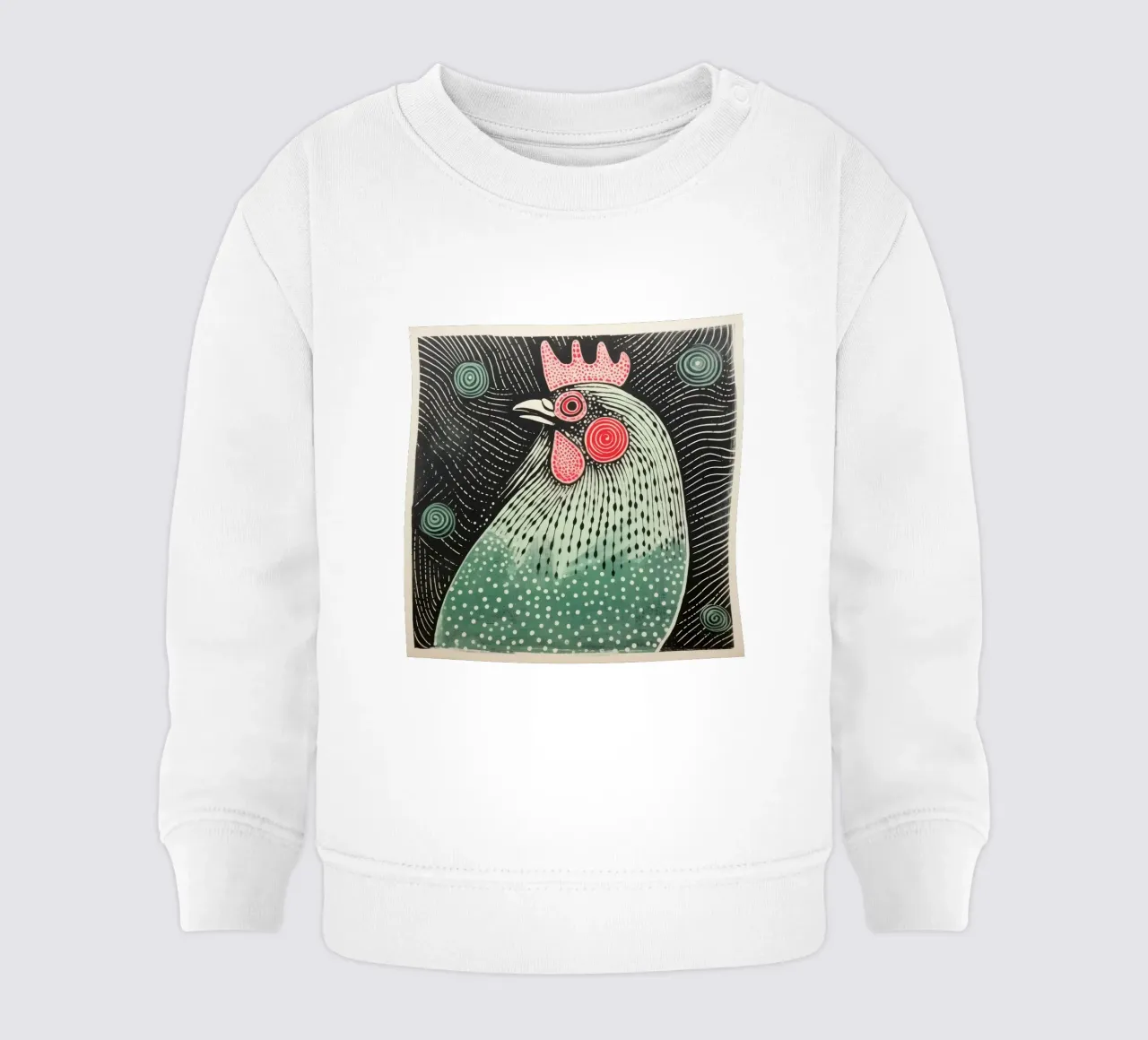 Pollo verde 2 felpa neonato da Minimal Animal Art
