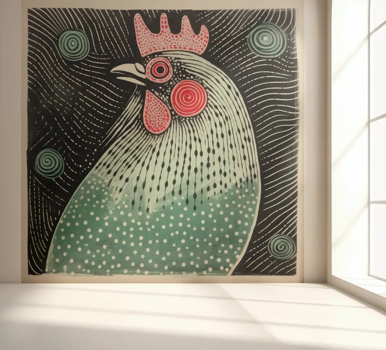 Green Chicken 2 photo wallpaper by Minimal Animal Art