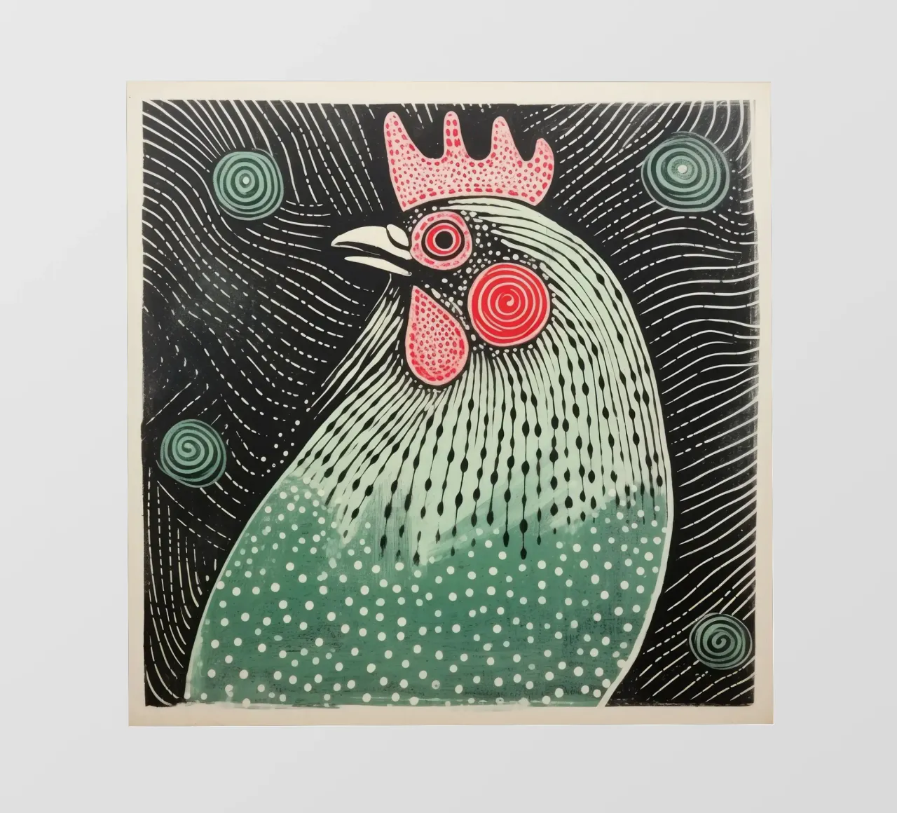 Pollo verde 2 telo in pvc da Minimal Animal Art