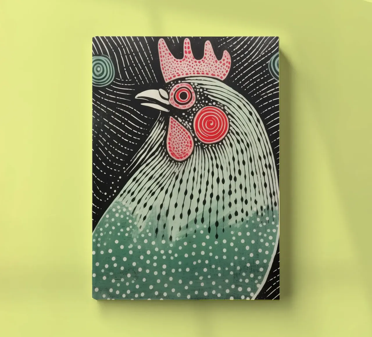 Poulet vert 2 carnet de notes de Minimal Animal Art