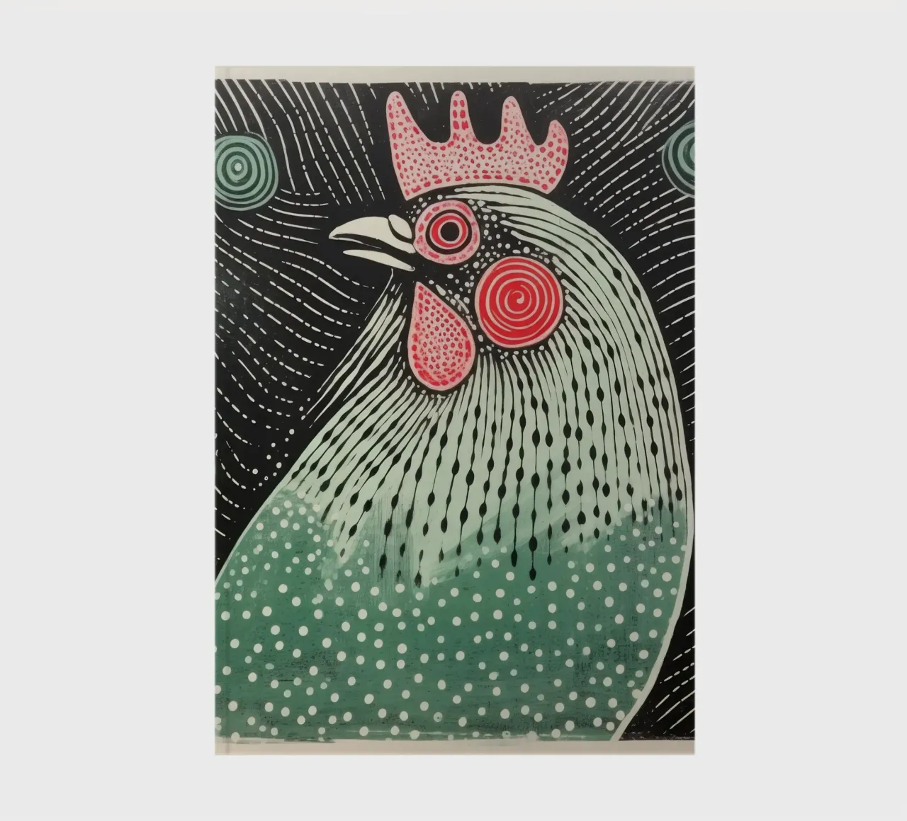 Poulet vert 2 carnet de notes de Minimal Animal Art