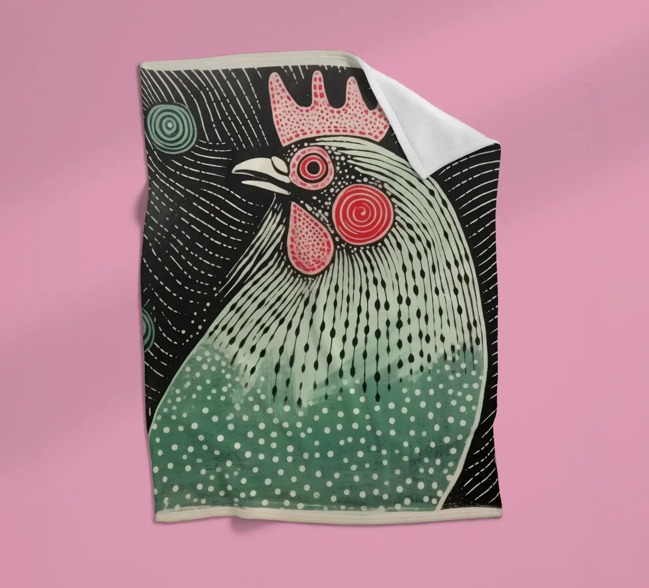 Pollo verde 2 coperta in pile da Minimal Animal Art