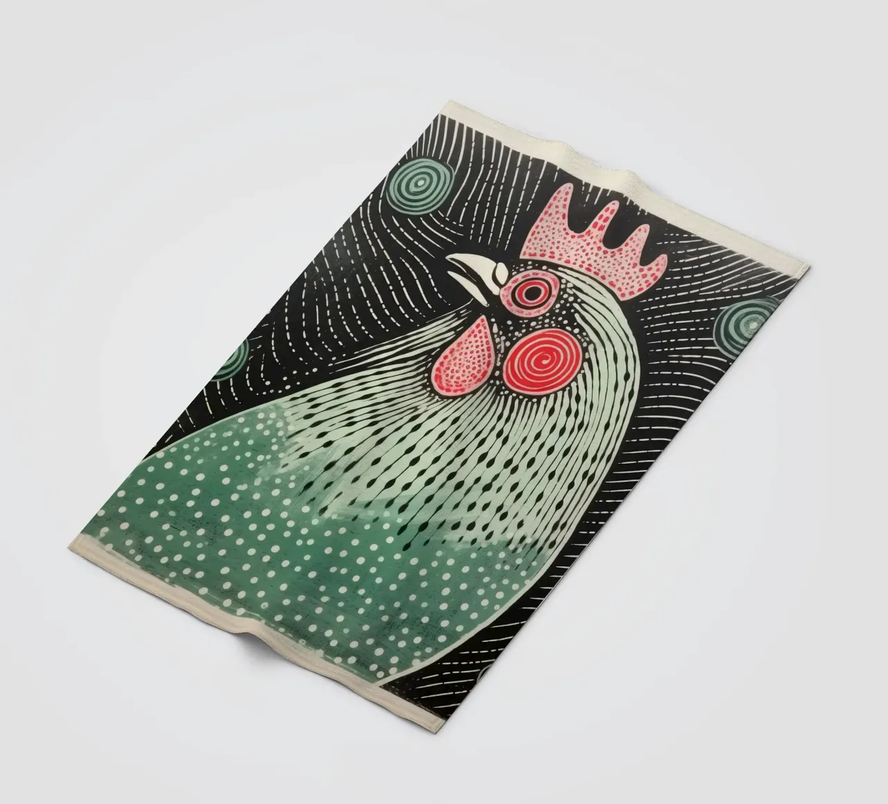 Pollo verde 2 coperta in pile da Minimal Animal Art