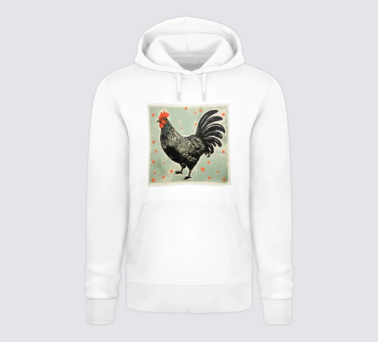 Pollo verde 3 felpa con cappuccio da Minimal Animal Art