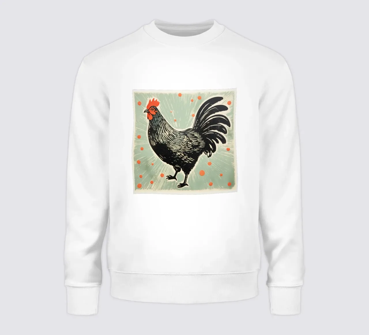 Pollo verde 3 felpa da Minimal Animal Art