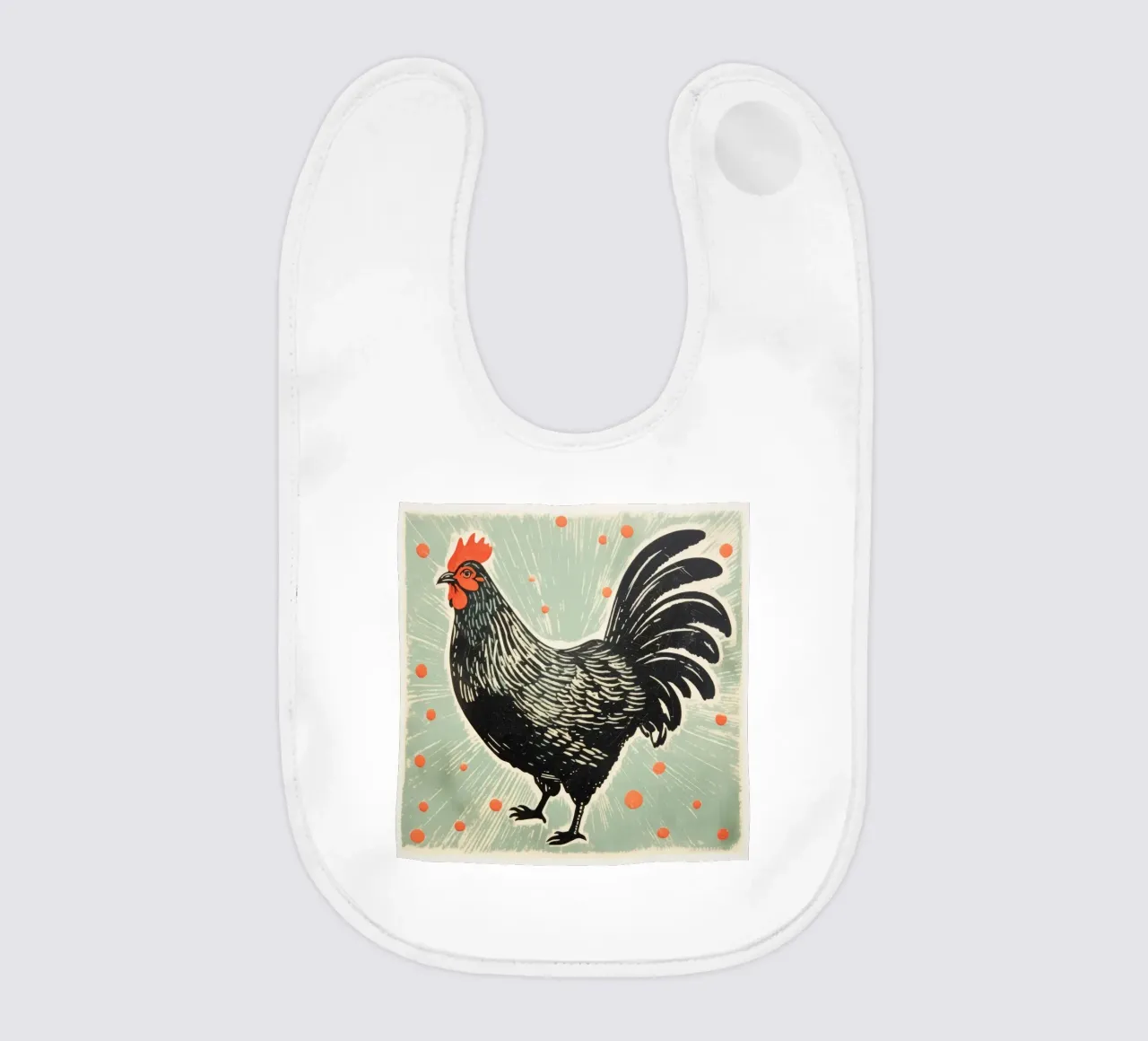 Pollo verde 3 bavaglino da Minimal Animal Art