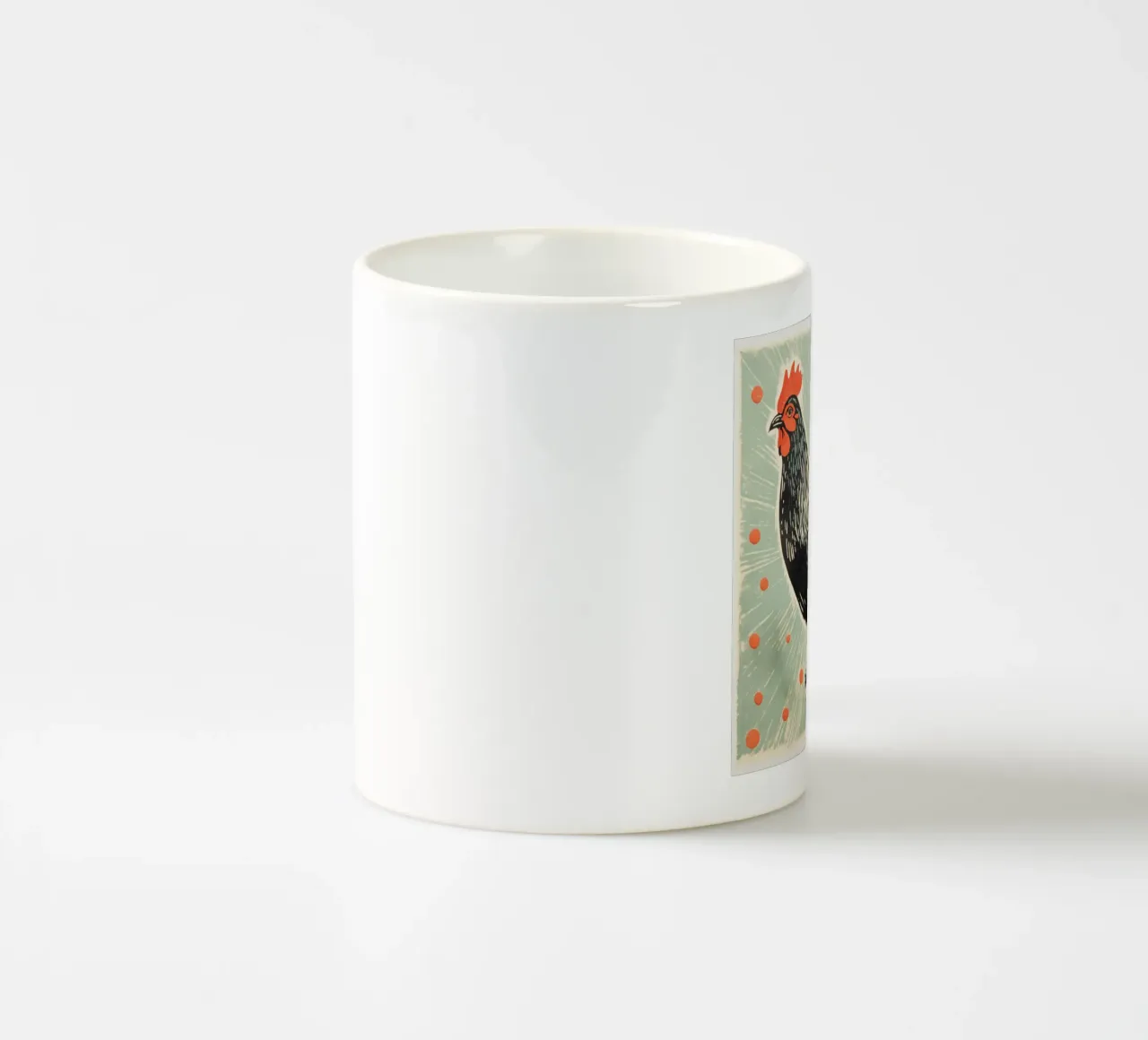Pollo verde 3 tazza in ceramica da Minimal Animal Art