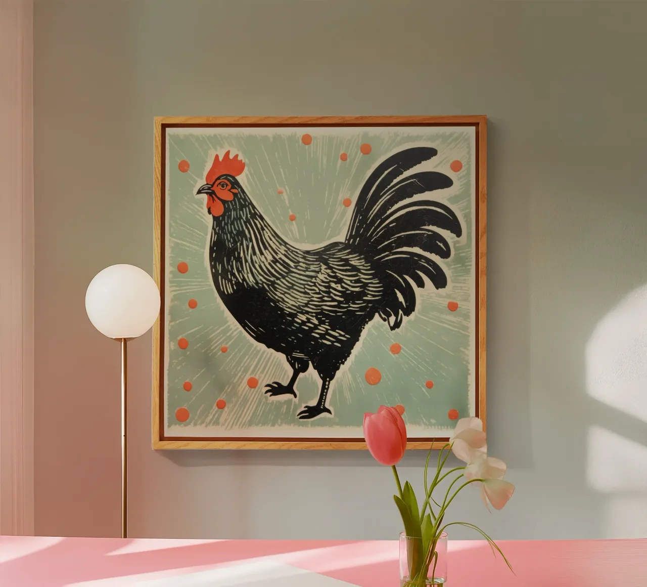 Pollo verde plexiglass da Minimal Animal Art