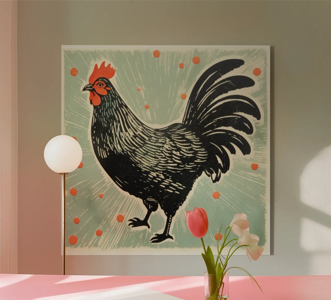Pollo verde plexiglass da Minimal Animal Art