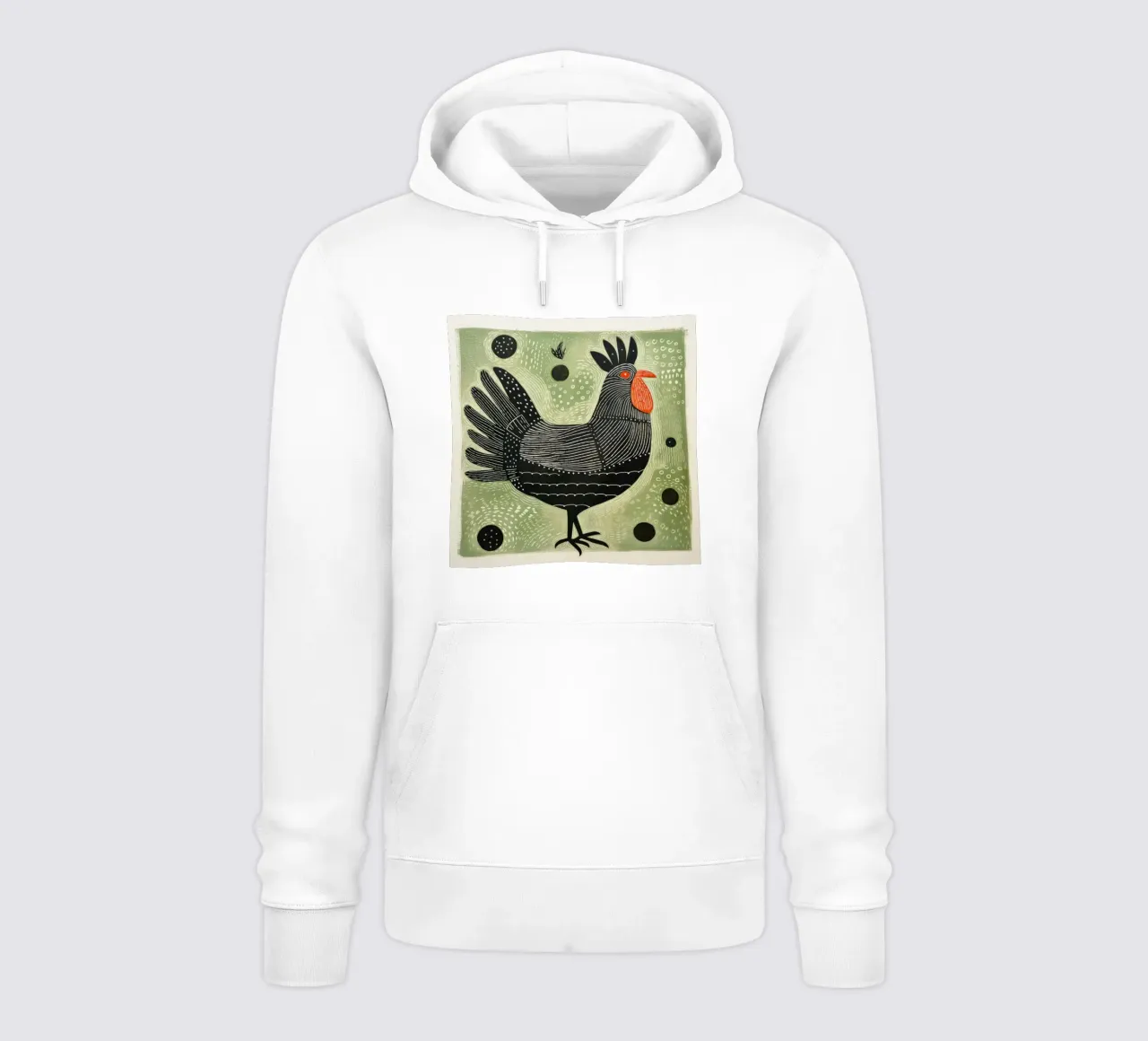 Pollo verde 4 felpa con cappuccio da Minimal Animal Art