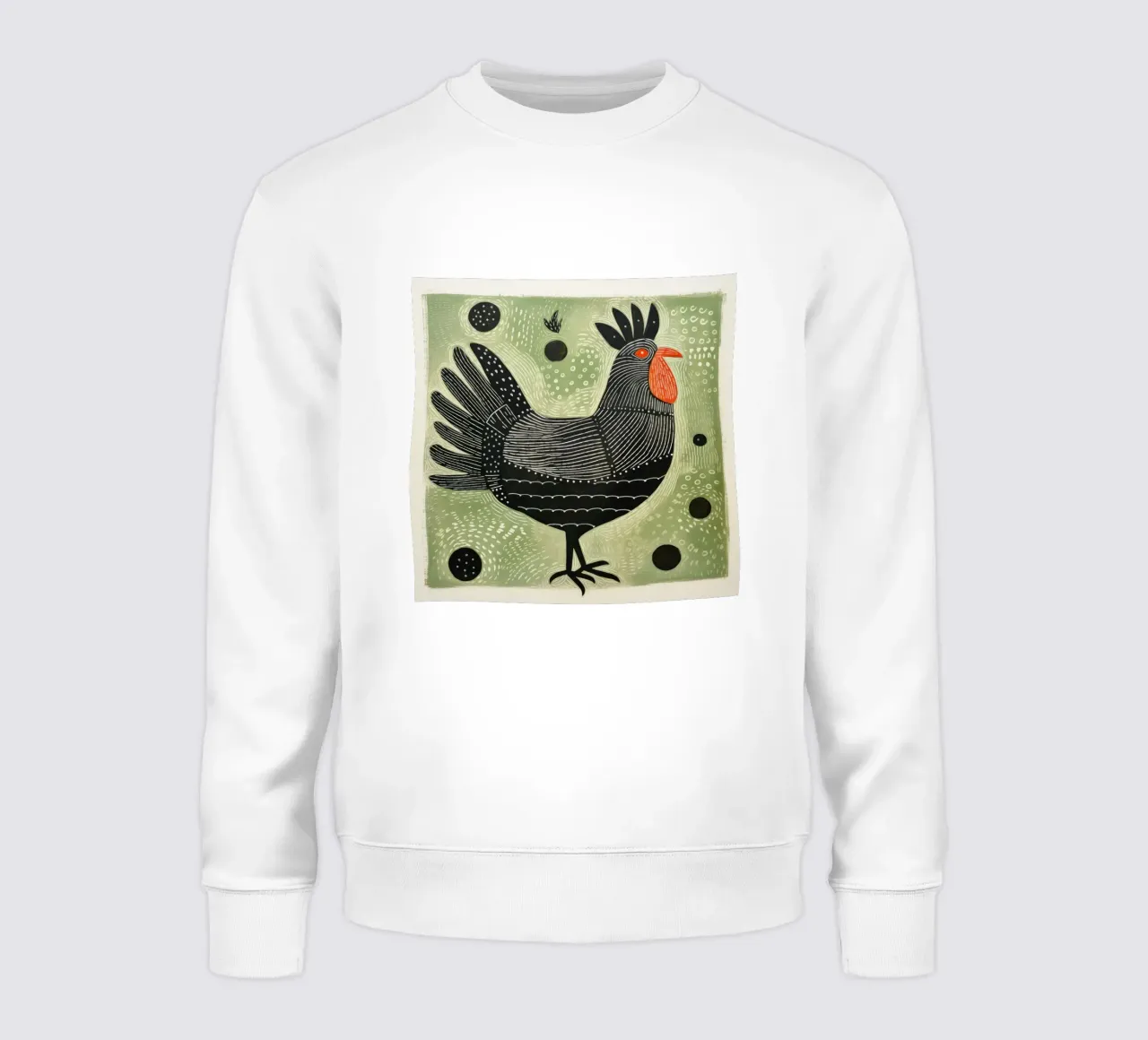 Pollo verde 4 felpa da Minimal Animal Art