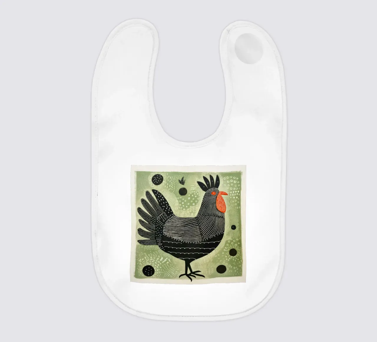 Pollo verde 4 bavaglino da Minimal Animal Art