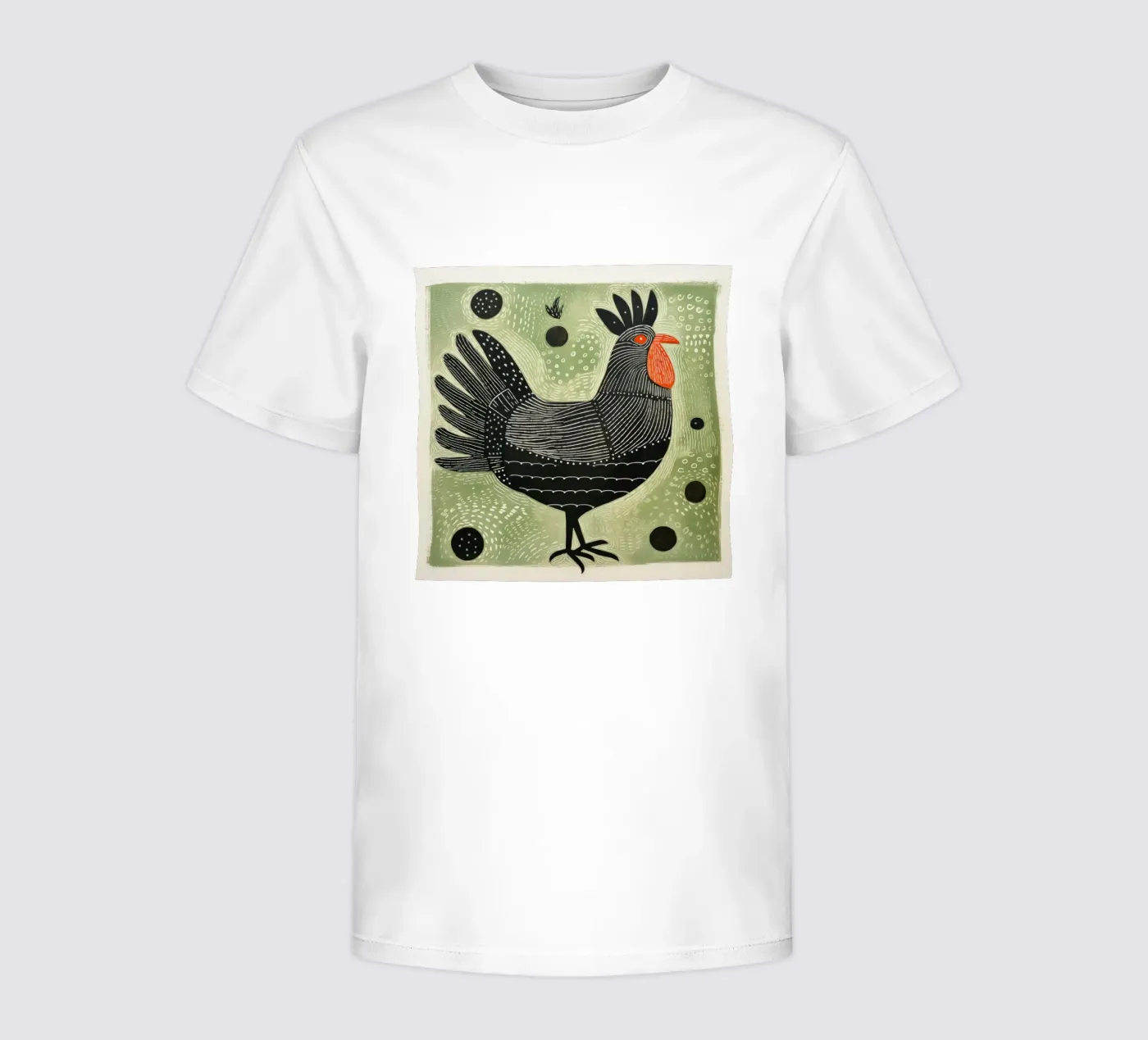 Pollo verde t-shirt bambini da Minimal Animal Art