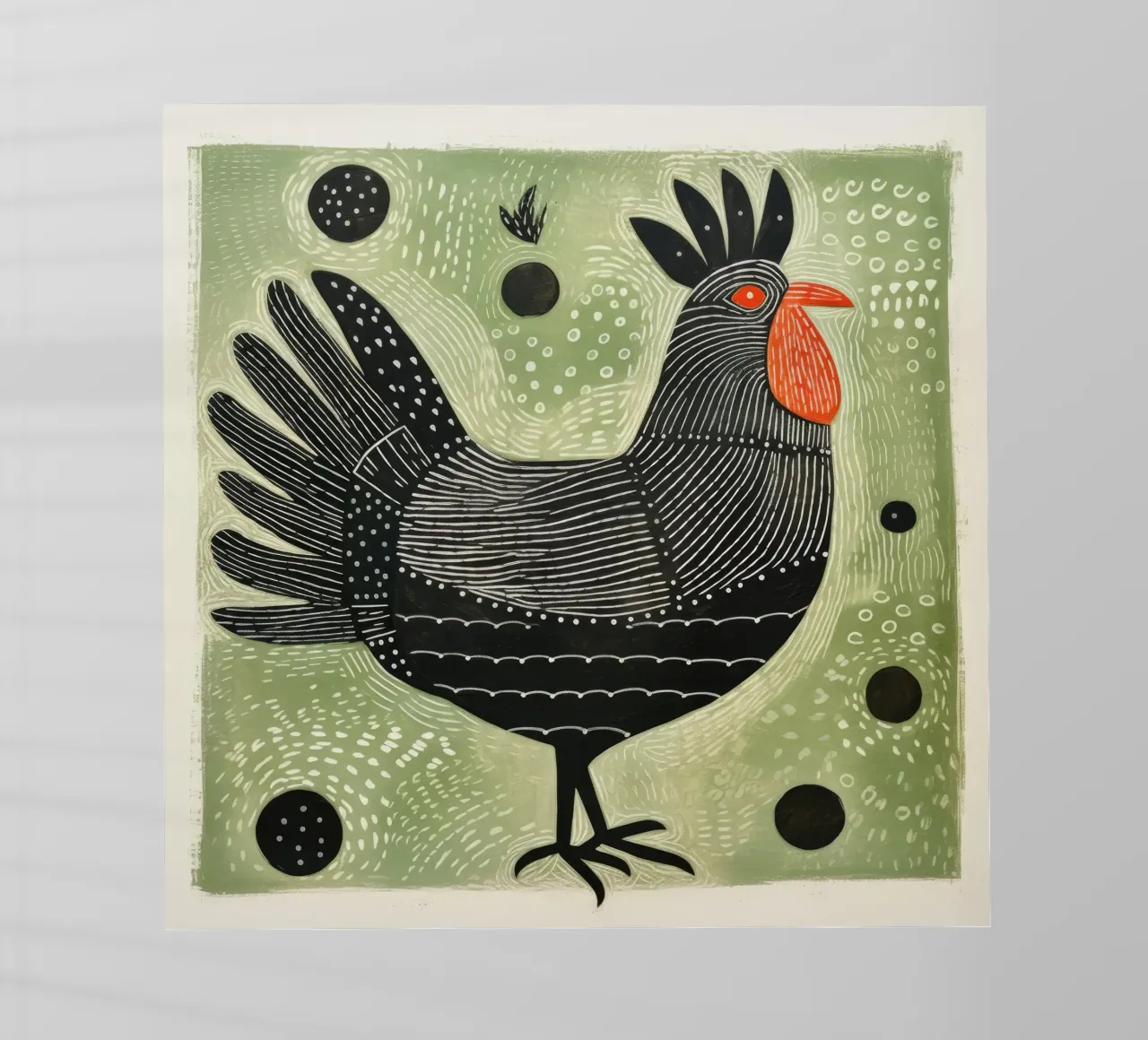 Pollo verde 4 pellicola backlit da Minimal Animal Art