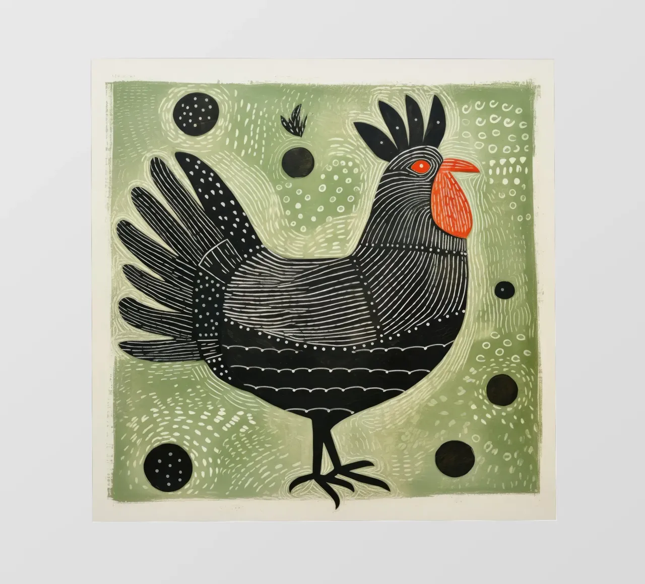 Pollo verde 4 telo in pvc da Minimal Animal Art