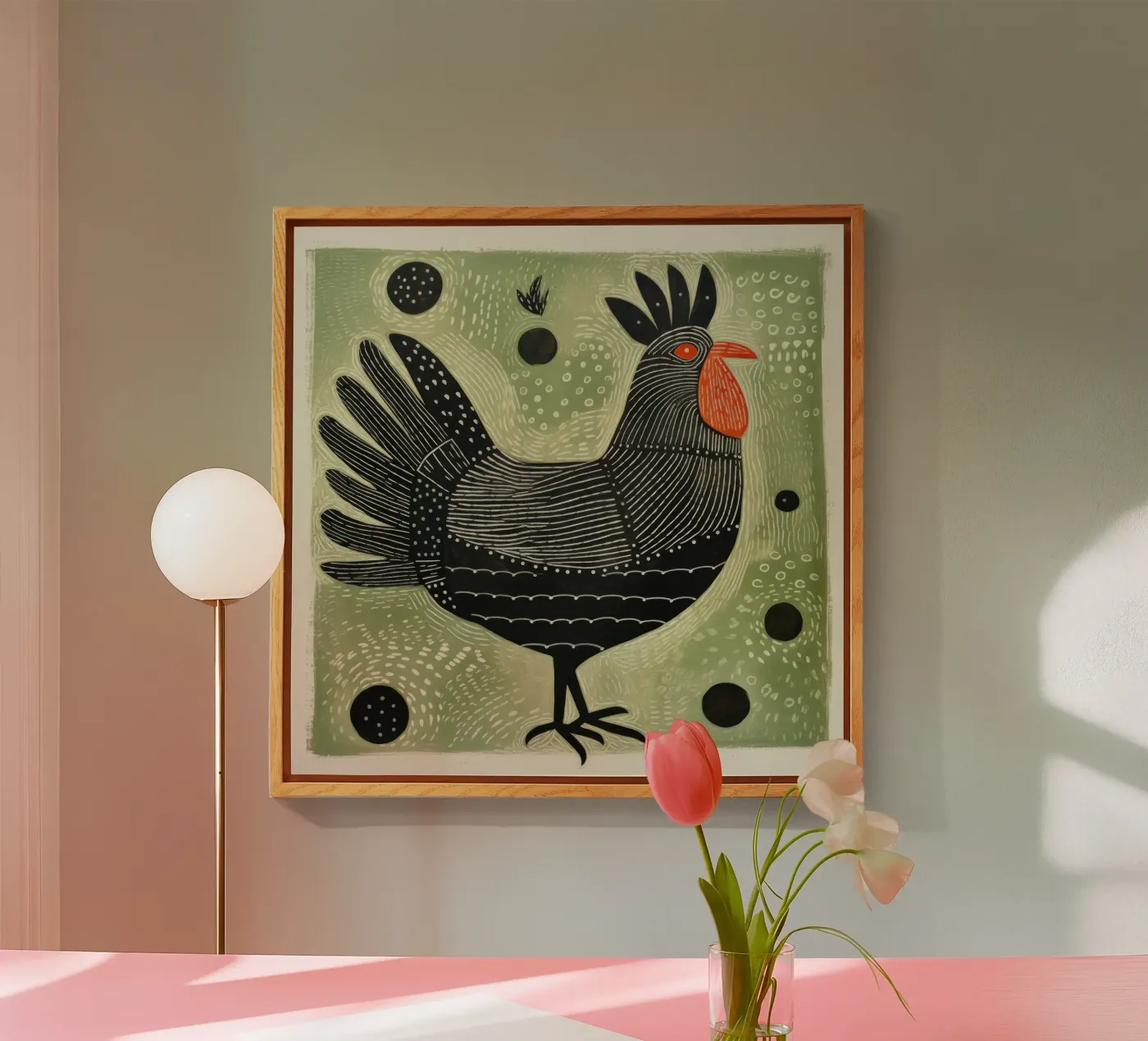 Pollo verde plexiglass da Minimal Animal Art