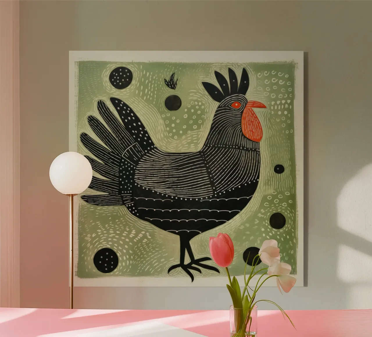 Pollo verde plexiglass da Minimal Animal Art