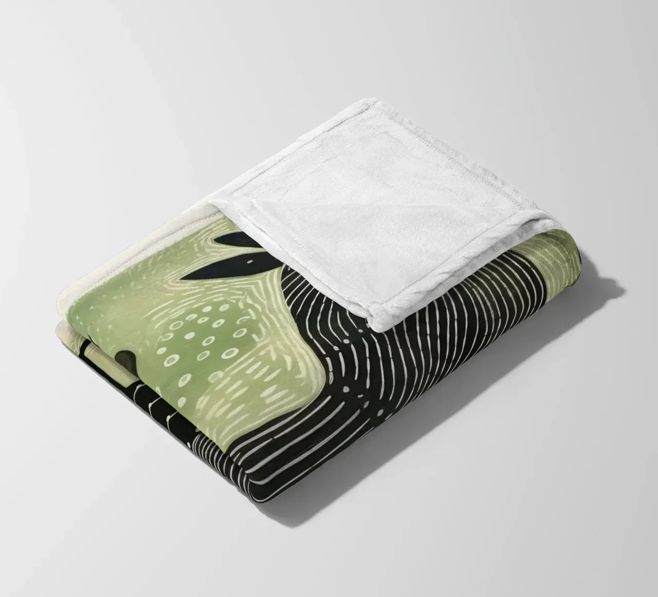 Pollo verde 4 coperta in pile da Minimal Animal Art