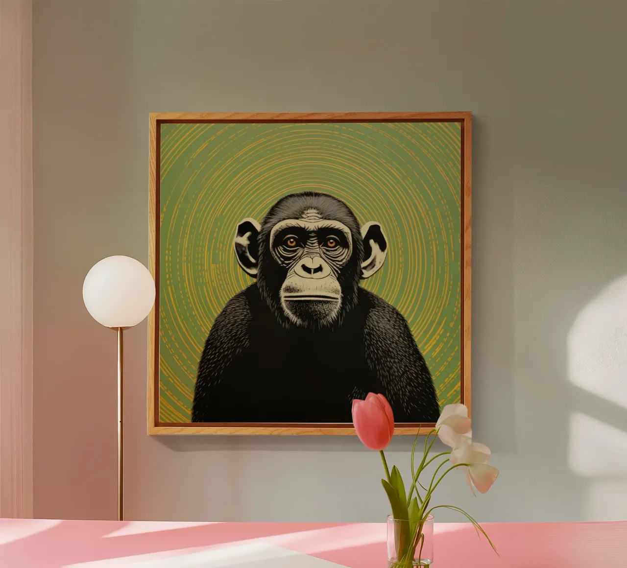 Scimpanzé verde plexiglass da Minimal Animal Art