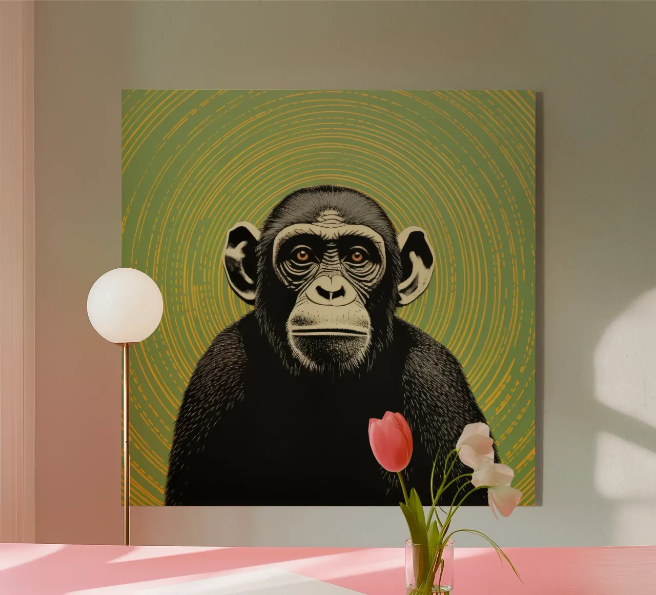 Scimpanzé verde plexiglass da Minimal Animal Art