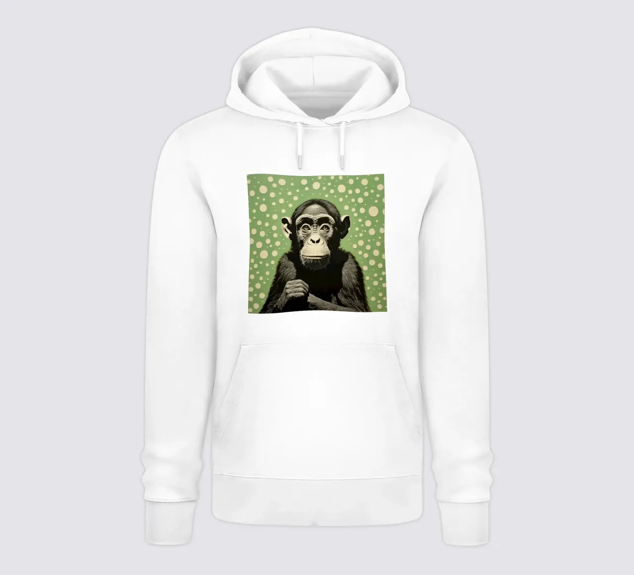 Grüner Schimpanse 2 Hoodie von Minimal Animal Art