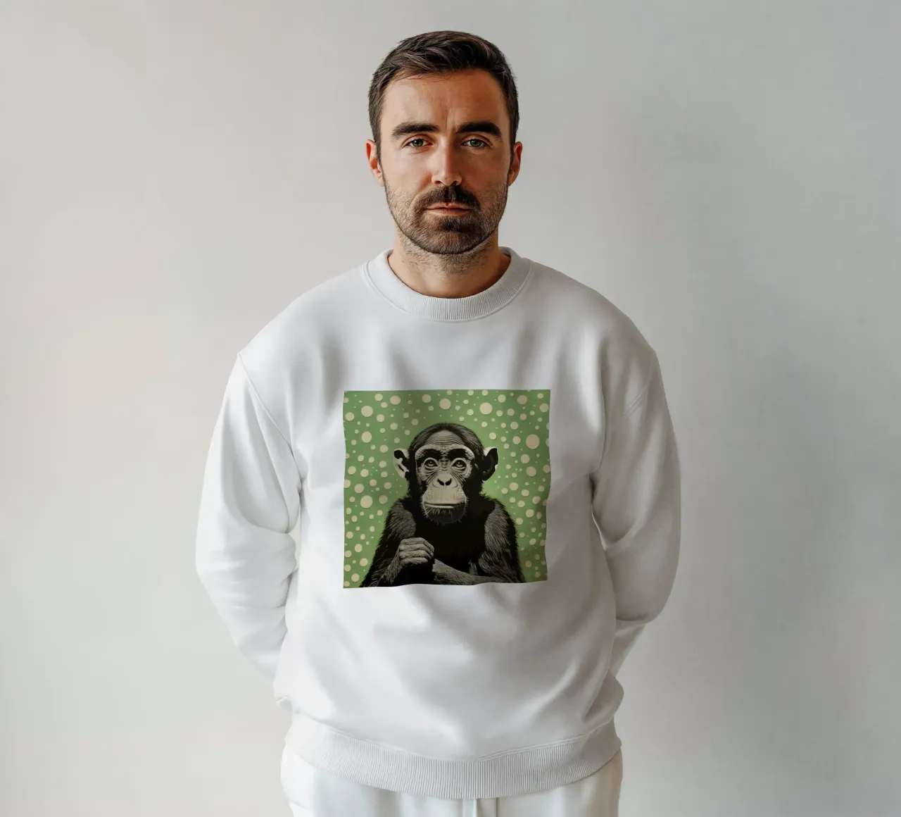 Scimpanzé verde felpa da Minimal Animal Art