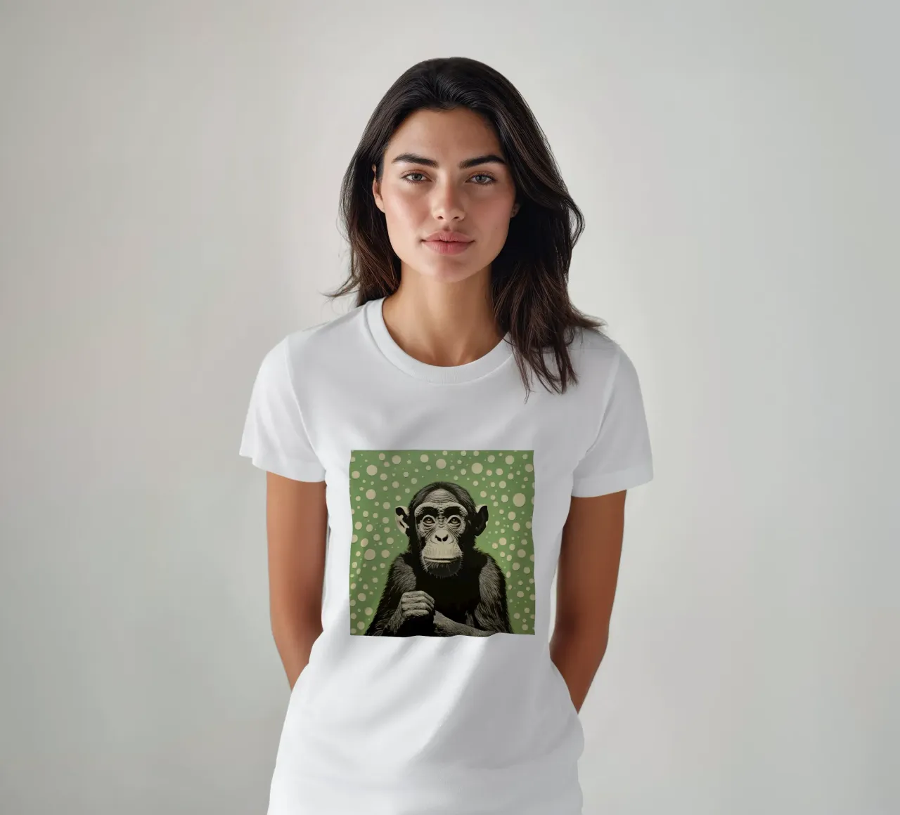 Grüner Schimpanse 2 T-Shirt von Minimal Animal Art