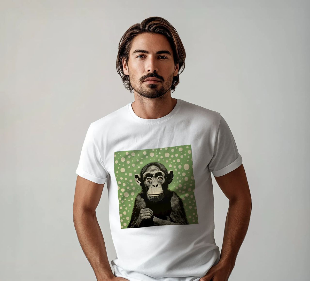 Scimpanzé verde 2 t-shirt da Minimal Animal Art