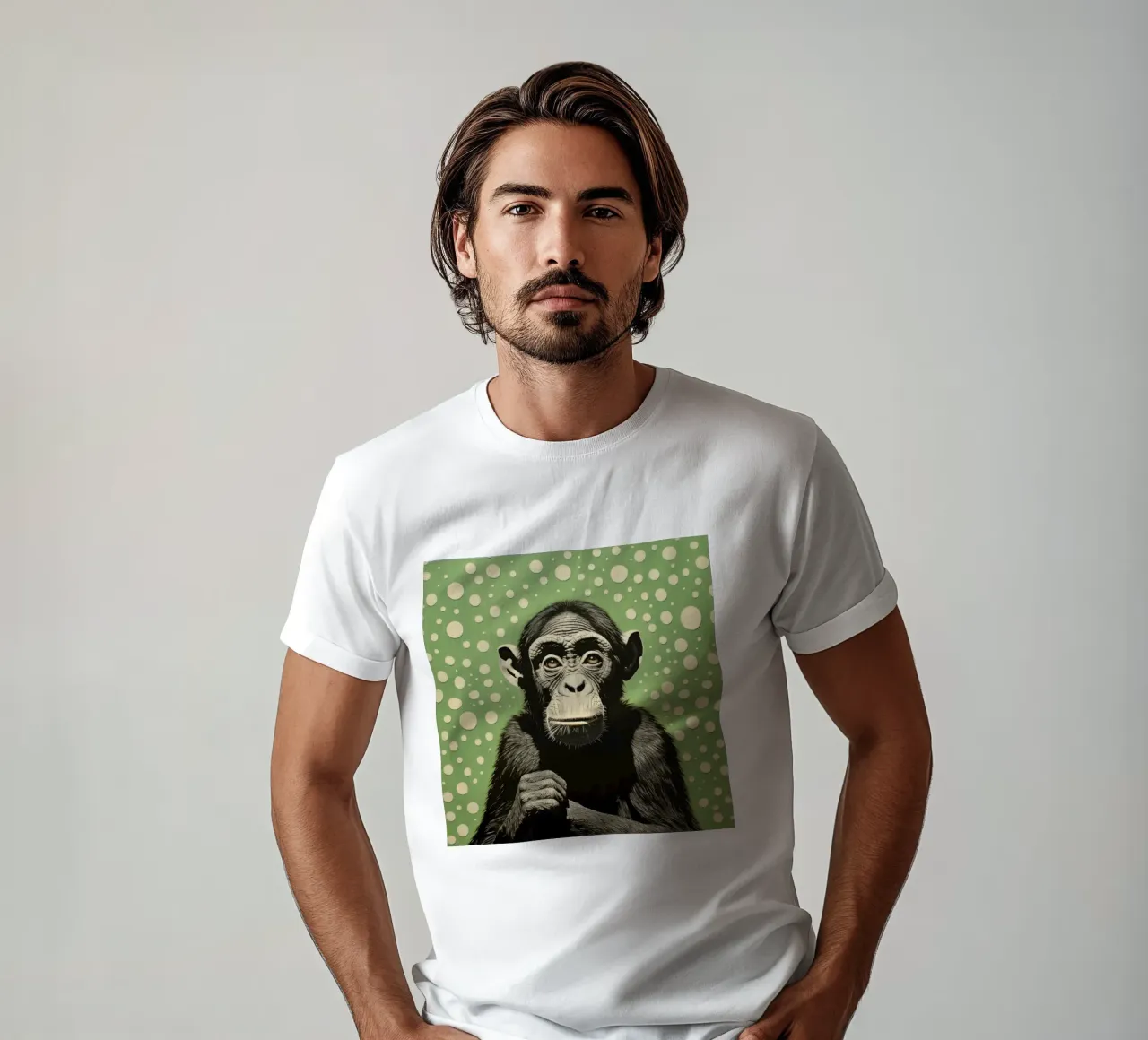 Grüner Schimpanse 2 T-Shirt von Minimal Animal Art