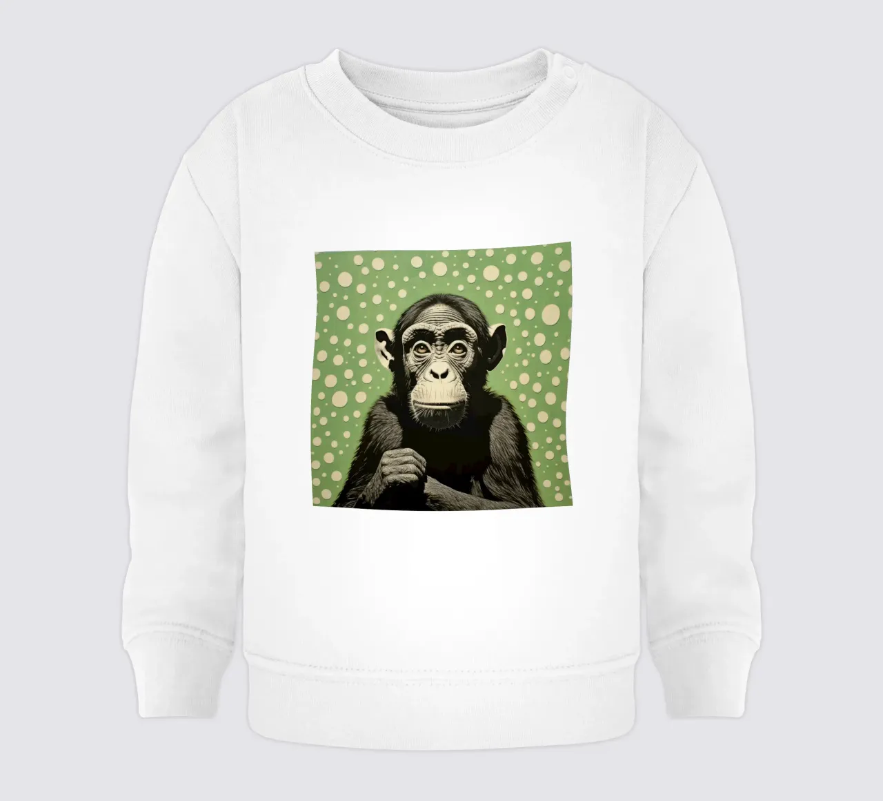 Chimpancé verde 2 sudadera de bebé de Minimal Animal Art