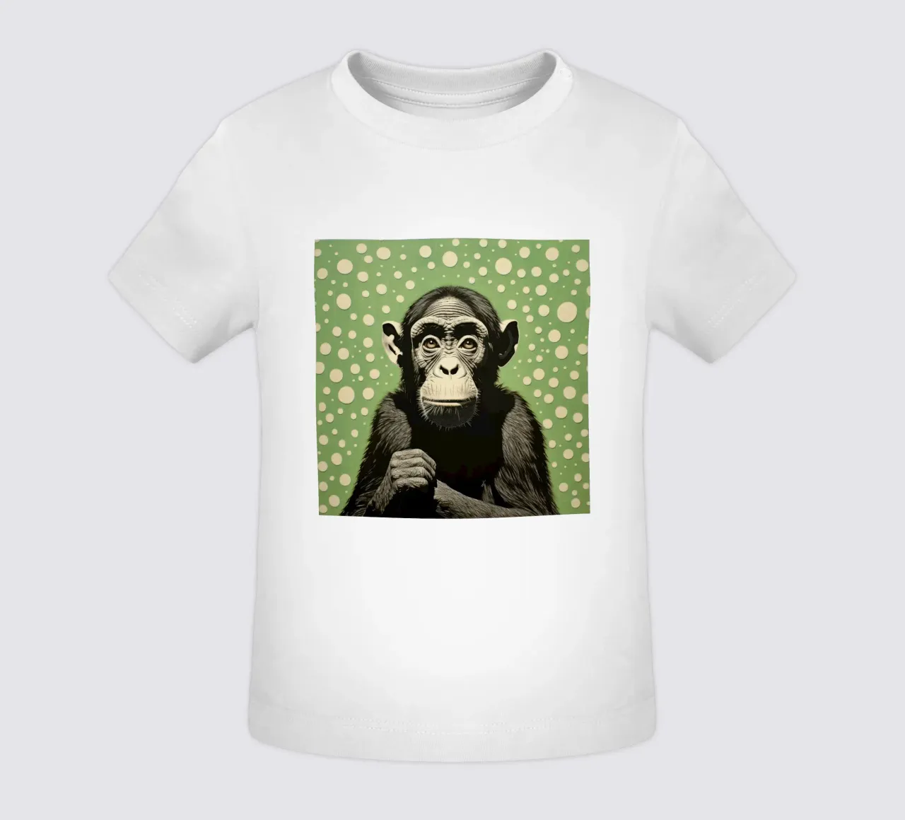 Scimpanzé verde maglietta neonato da Minimal Animal Art