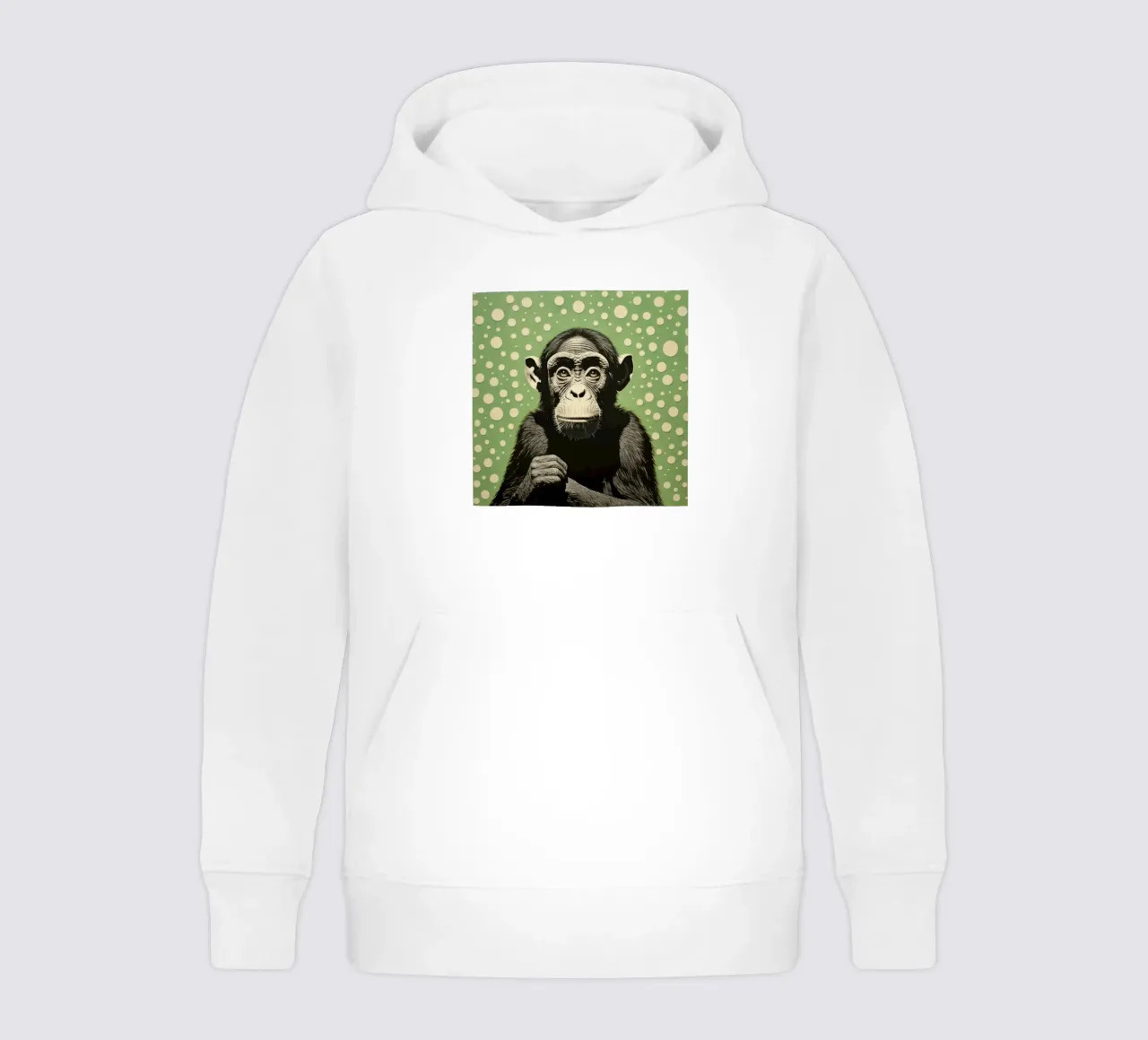 Scimpanzé verde 2 felpa bambino con cappuccio da Minimal Animal Art