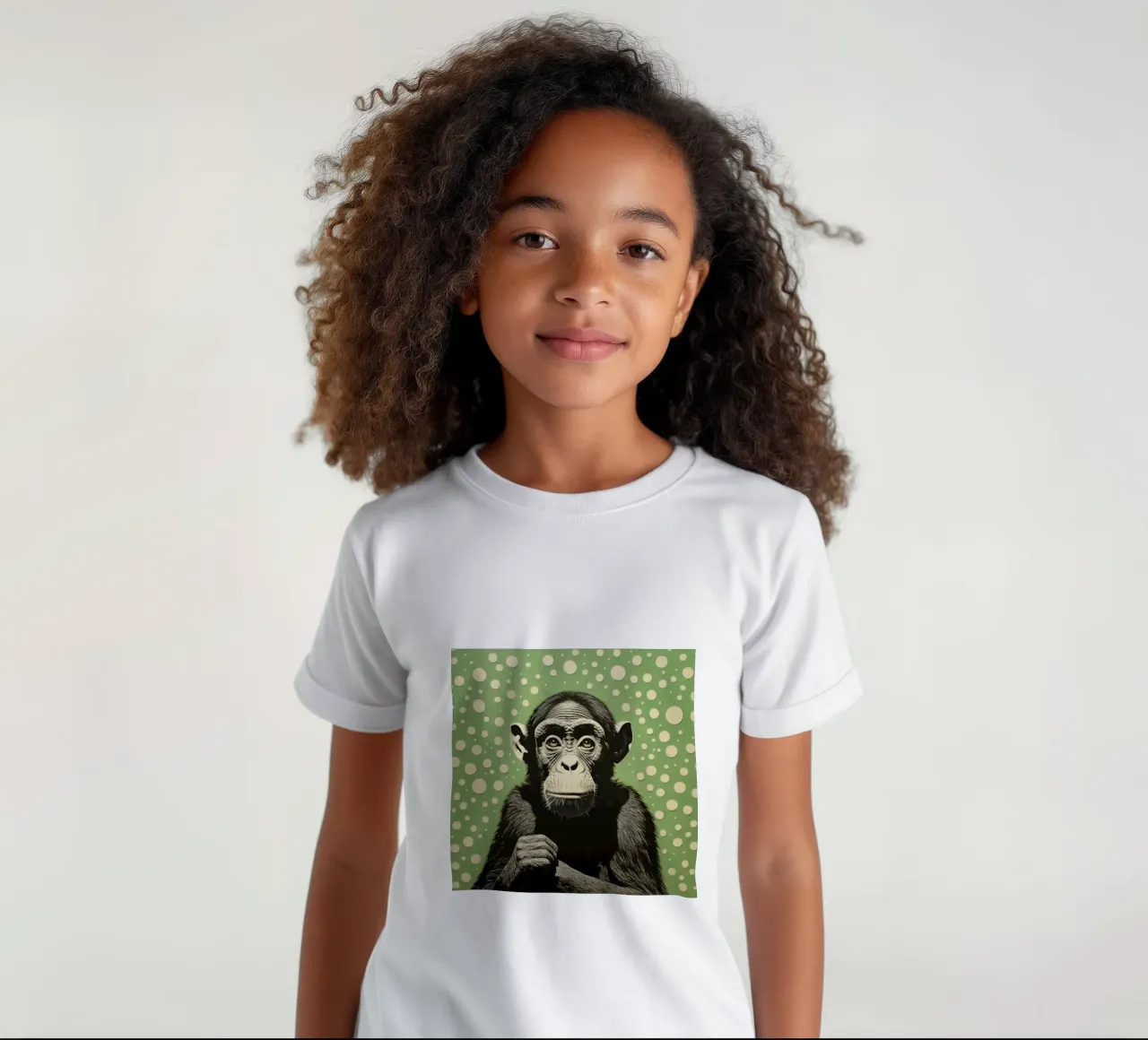 Scimpanzé verde 2 t-shirt bambini da Minimal Animal Art