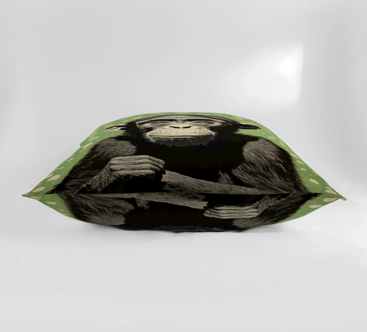 Scimpanzé verde 2 cuscino da Minimal Animal Art