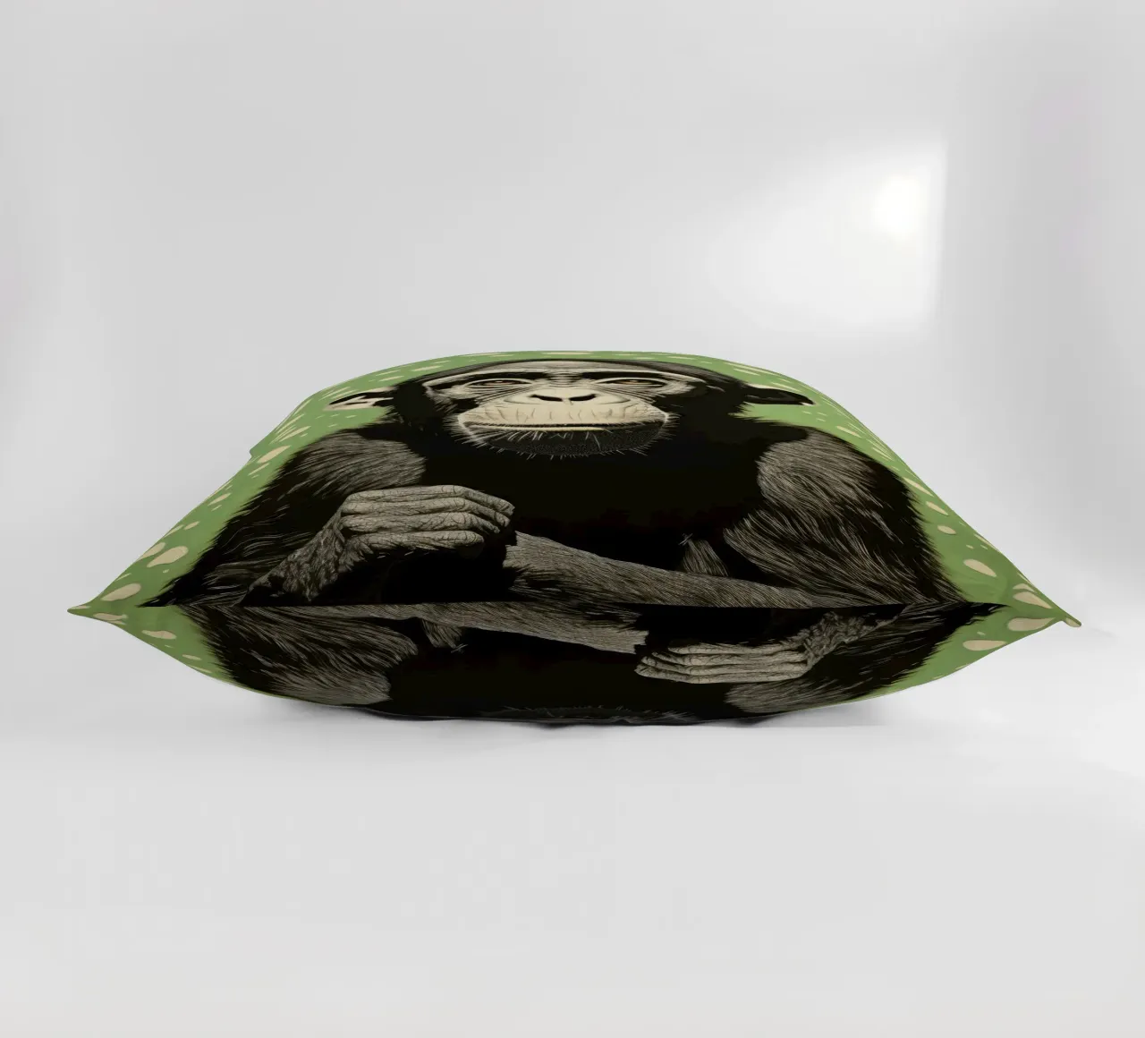 Scimpanzé verde cuscino da Minimal Animal Art