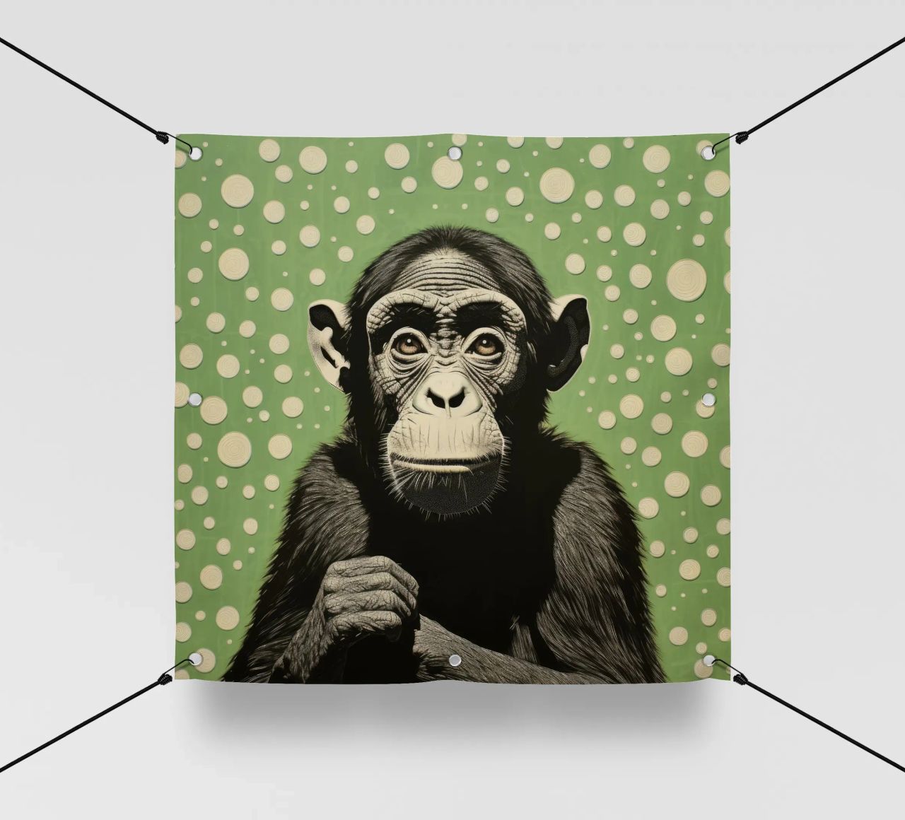 Scimpanzé verde 2 telo in pvc da Minimal Animal Art