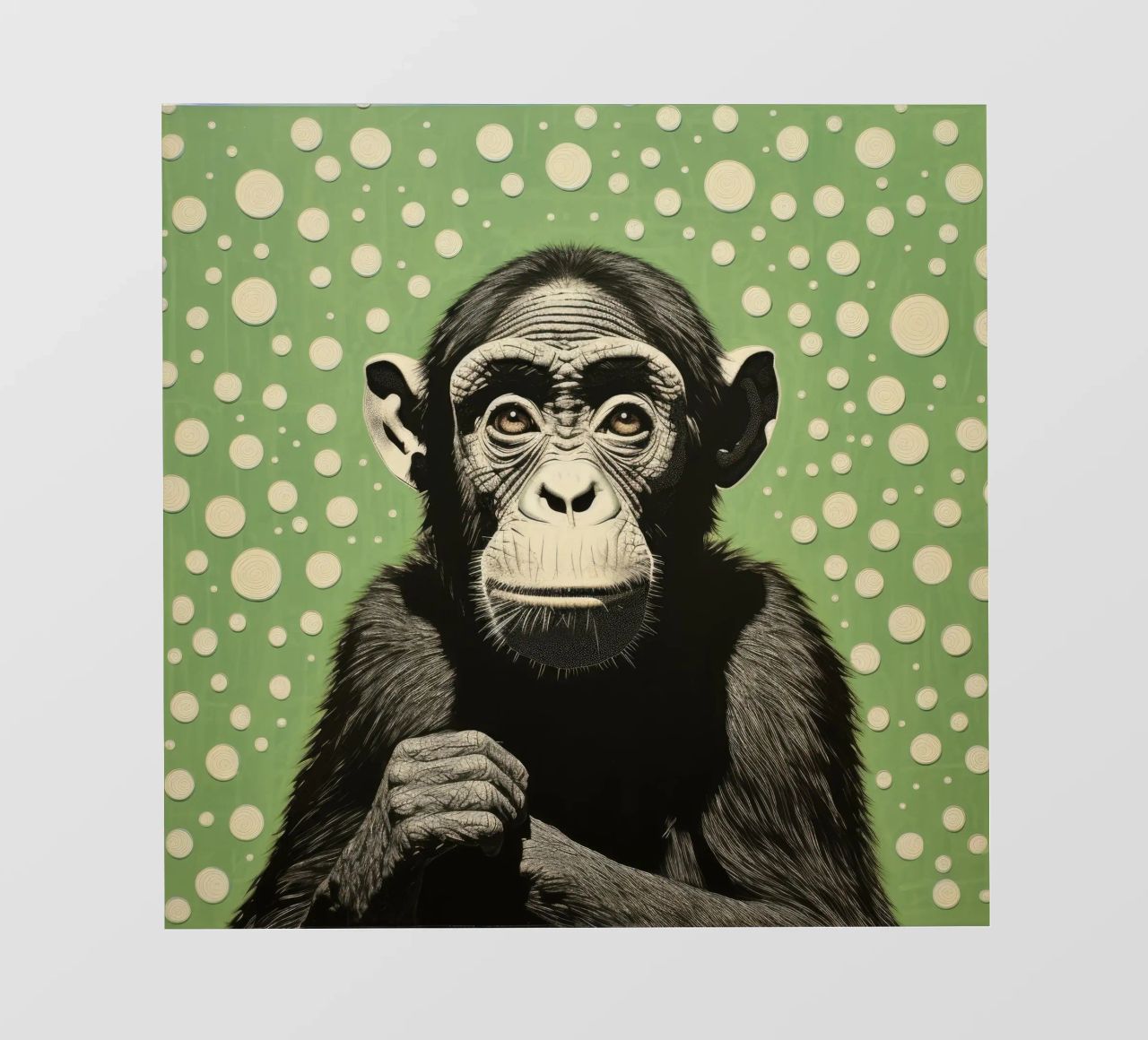 Scimpanzé verde 2 telo in pvc da Minimal Animal Art