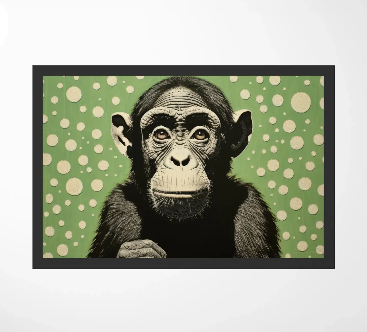 Grüner Schimpanse 2 Fußmatte von Minimal Animal Art